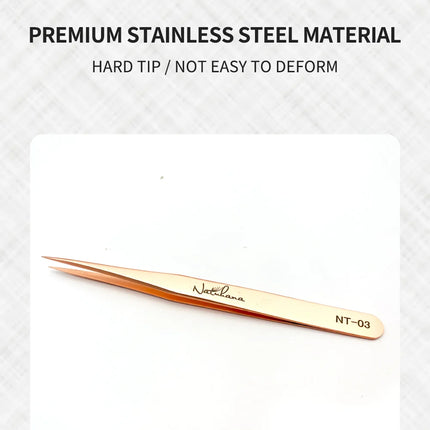 NATUHANA Anti-static Straight Eyelash Extension Tweezers Industrial Precision Curved Straight Lash Eyebrow Tweezers Makeup Tools