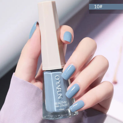 10Ml Solid Color Nail Polish Free Baking Long Lasting Waterproof Quick-Drying Non-Toxic Tasteless 40 Colors Sequins Nail Polish