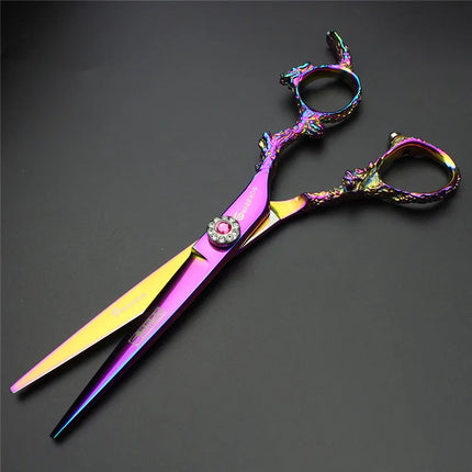 Sharonds 6/7/8 Silver Black Dragon Handle Hair Salon Hairdressing Scissors High Quality 440c Steel Professional Cutting Scissors