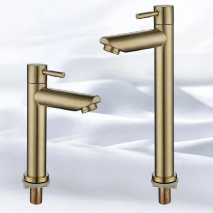 SUS304 single cold Tap brushed Gold basin faucet bathroom faucet Water Faucet Waterfall Bathroom Tap 304 Stell Stainless