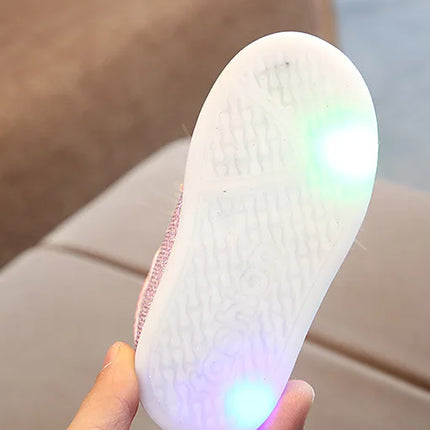 Children's Led Sneakers Girls Glowing Kids Shoes for Girls Luminous Girls Sneakers Baby Kid Shoes with Backlight Sole