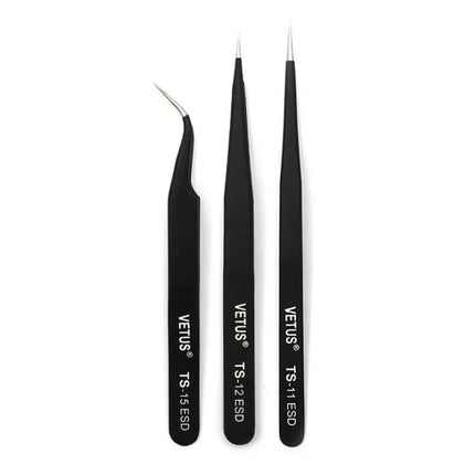 VETUS TS Stainless Steel Eyelashes Tweezers Anti-static Professional Volumn Eyelash Extension Eyebrow Makeup Tool