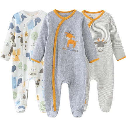 0-12Months Baby Rompers Newborn Girls&Boys 100%Cotton Clothes of Long Sheeve 1/2/3Piece Infant Clothing Pajamas Overalls Cheap