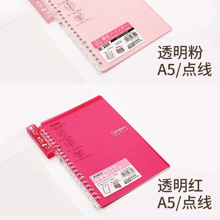Japan Kokuyo Campus Smartring Loose-leaf Notebook Transparent Coil Loose-leaf Notebook A5/B5 10 Sheets Paper Convenient Notebook