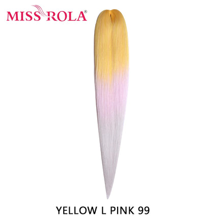 Miss Rola Synthetic 26 Inches 75g Kanekalon Hair Wholesale Bulk Braid Hair Extension Pre Stretched Pink Blonde Twist Jumbo Braid