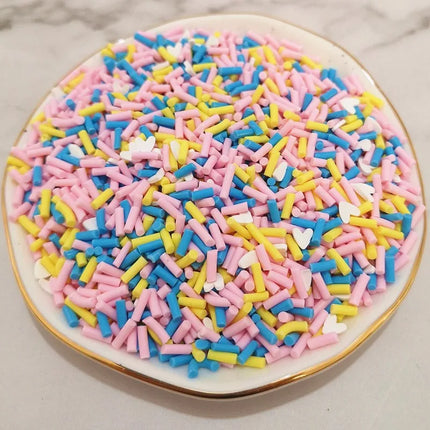50g 5mm Noodles Mouse Shape Clay Colorful Sprinkles for Scrapbooking, Crafts Making, DIY Slime