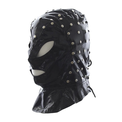 Exotic Accessories of SM Pu Leather Sex Black Head Bondage Hood with Open Eye Mouth for Erotic Couple Flirting Toys Mask Cosplay
