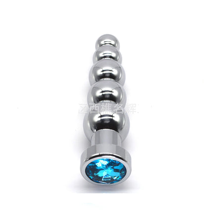 Stainless Steel Prostate Massage Butt Plug Heavy Anus Beads with 5 Balls Sex Toys for Men/ Women/Gay Metal Anal Plugs