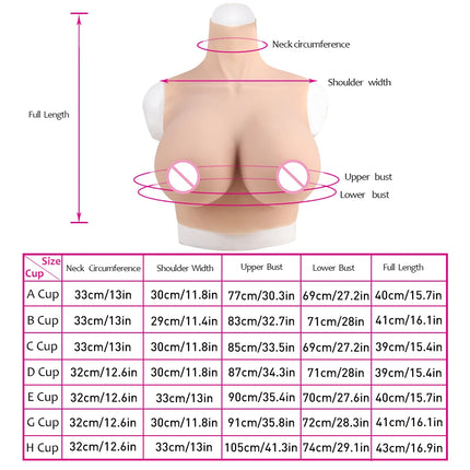 KnowU Upgraded Breast Forms Fake Boobs A-H Cup Silicone Filler Light And Thin For Cosplay Transgender Drag Queen