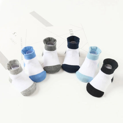 6 Pairs/lot 0 to 5 Years Anti-slip Non Skid Ankle Socks With Grips For Baby Toddler Kids Boys Girls All Seasons Cotton Socks