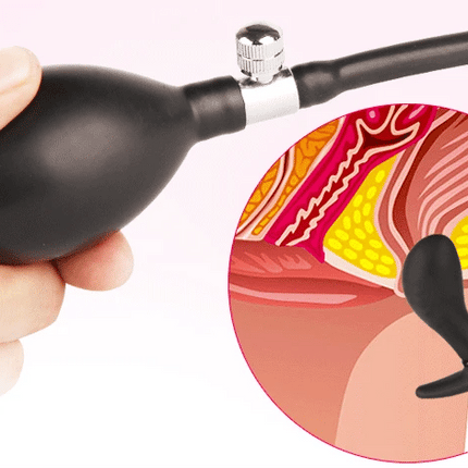 Inflatable Silicone Penis/Ball Gag Oral Dildo Open Mouth Plug Expandable Pump Big Anal Butt Plug Vibrator BDSM Flirt Sex Tools