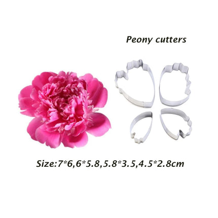 Large Peony Petal Veiner &Cutter Silicone Mold Fondant Mould Cake Decorating Tools Chocolate Gumpaste,Sugarcraft Mold CS286