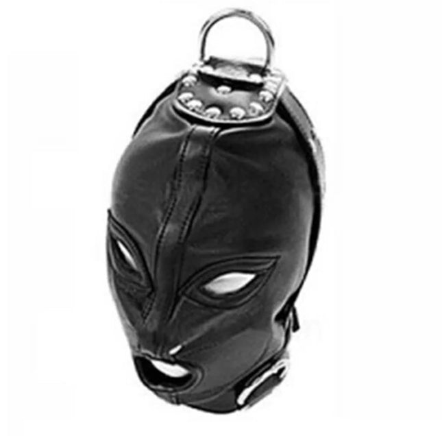 SM Leather Padded Hood Blindfold, Head Harness Mask Gag, BDSM Bondage, Sex Toys For Couples Accessories