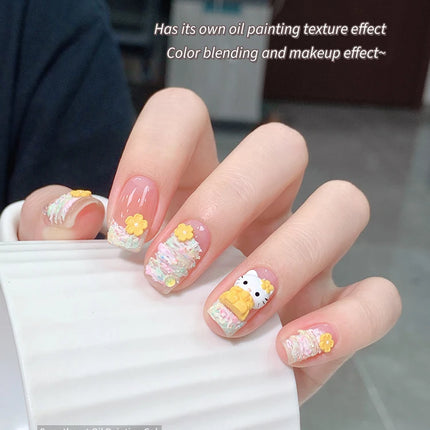 12 Colors Set No-wash Embossed Texture UV Gel Glitter Nail Art Paint Chrome Nail Art Colored Gel Paint