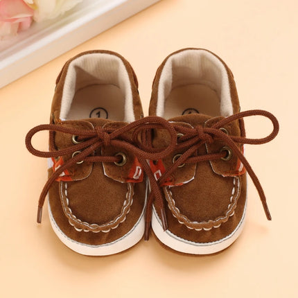 Tie one's shoes Baptism Newborn Baby Prewalker Girls Boys Casual Shoes Leather Non-Slip Soft-Sole Infant Toddler First Walkers