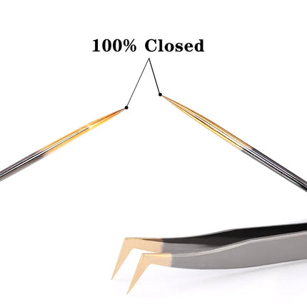 100% Closed New Style Premium Eyelashes Tweezers Hand anti-slip design Improve for 3D 6D Lashes Extensions