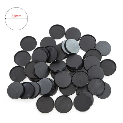 25mm/32mm/40cmm Round Plastic Model Bases for Wargames Table Games Diy Toy Miniature Model People Base 20pcs/40pcs/60pcs