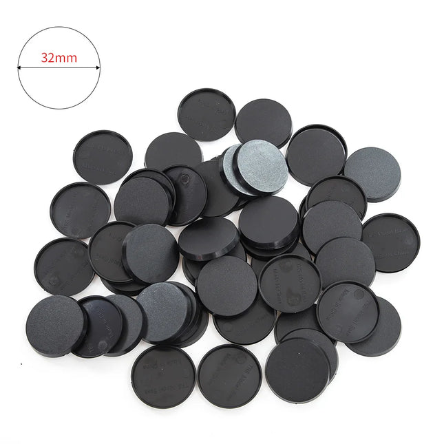 25mm/32mm/40cmm Round Plastic Model Bases for Wargames Table Games Diy Toy Miniature Model People Base 20pcs/40pcs/60pcs