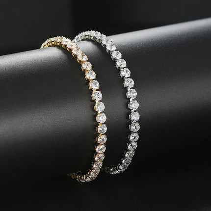 Iced Out 4MM Zircon Tennis Anklet Bracelet for Women Dazzling Bracelet on The Leg Chain Sexy Decoration on Foot Fashion Jewelry