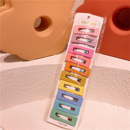 10Pcs/Set Baby Girl Hair Clips Kid Cute Colorful Hairpins Water Droplets Bangs Barrette Headdress Children Hairs BB Clip Hairpin