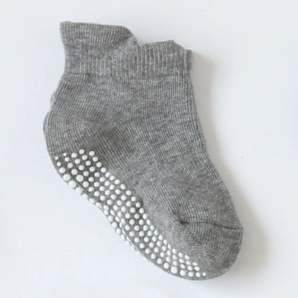 6 Pairs/lot 0 to 5 Years Anti-slip Non Skid Ankle Socks With Grips For Baby Toddler Kids Boys Girls All Seasons Cotton Socks