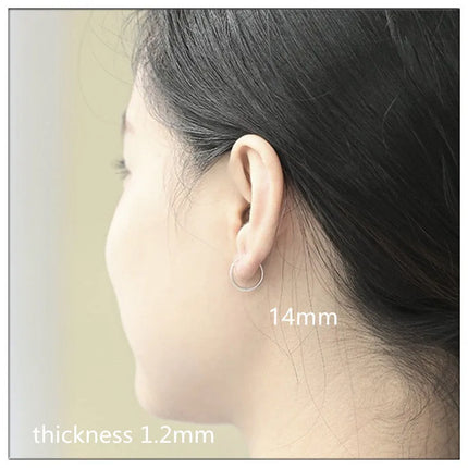 925 Sterling Silver Simple Ear Bone Hoop Earrings For Women Small Hoop Earrings Ear Bone Buckle Round Circle Earrings Hoops Gift