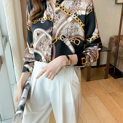 Fashion Printing Ladies Shirts Women's Blouses Spring Autumn Long Sleeve Shirts Tops Blusas Mujer