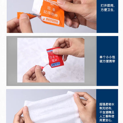 100pcs/lot Aviation individually packed wet wipes disposable wipes customized logo hands cleaning wipes single packet WHOLESALE