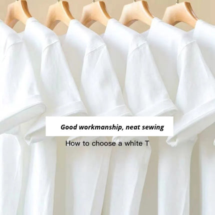 Summer Casual 100% Cotton Regular-Fit Women Crew Neck Basic White T-Shirts