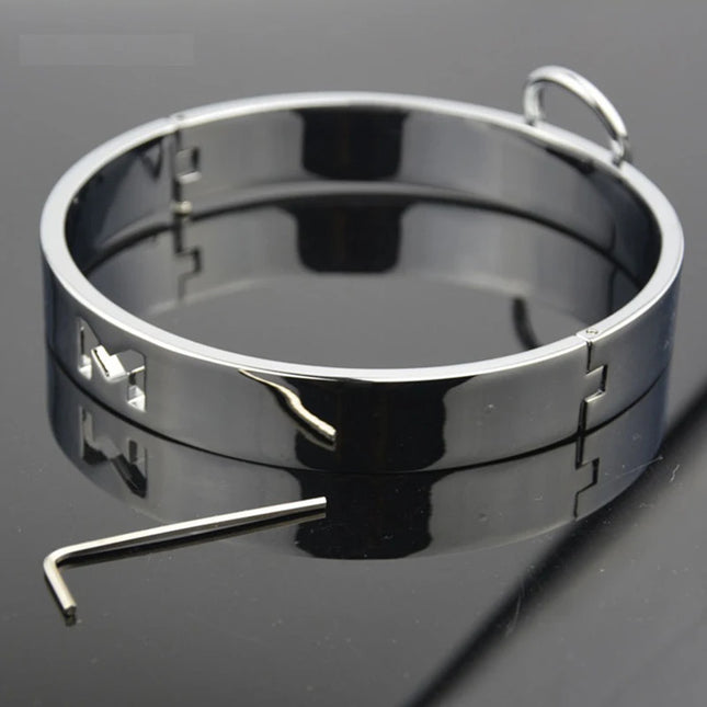 SM Metal Stainless Steel Neck Collar BDSM Sexy Leash Ring Chain Slave Bondage Toys Role Play Erotic Sex Toys For Women Men