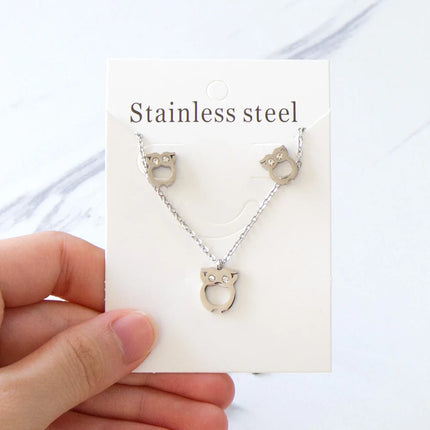 LUXUKISSKIDS Chic Elegant Heart Indian Fine Jewelry Sets Women Wedding Crown Steel Necklace And Earrings bijoux Bulk Wholesale