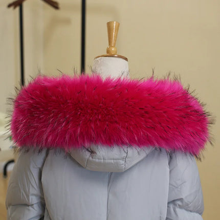 Faux Fur Scarf Warm Winter Hood Fur Decor Shawl Fake Fur Scarf Autumn Winter Women Coat Fur Collar Detachable Hat Accessories