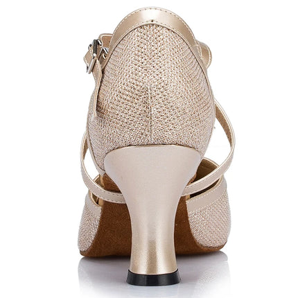 New Latin Shoes Tango Salsa Ballroom Party Women's High Heels Champagne Black Silver Wedding Women's Shoes Summer Sandals