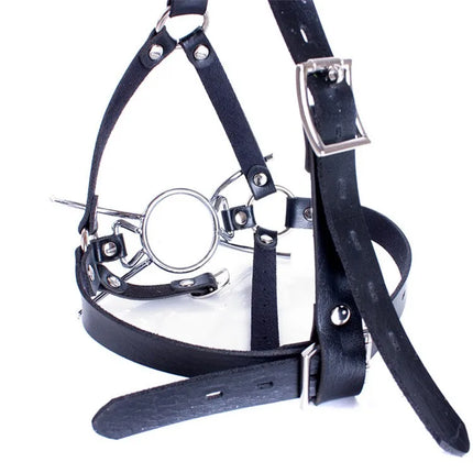 Bdsm Slave Muzzle Nose Hook Oral Fixation Fetish Spider O Ring Gag Ball With Nose Clip Leather Head Bondage Harnes Strap Sex Toy