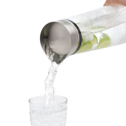 1000ML/1500ML Water Jug Thickened Glass Big Water Bottle with Stainless Steel Lid Carafe Boiling Wate Juice Pitcher Glass Bottle
