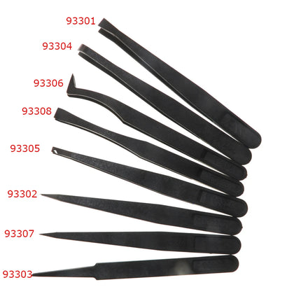 ESPLB 8pcs/Set Anti-Static Plastic Tweezers ESD Curved Straight Forceps Electronic PCB Repair Hand Tools Tweezers