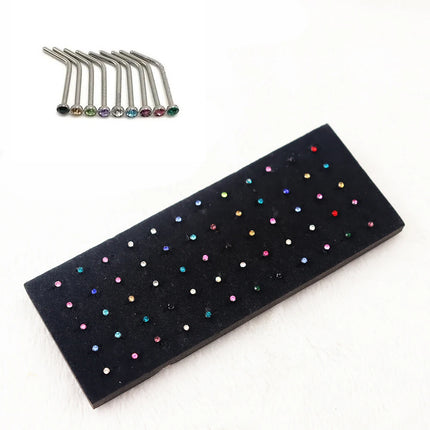 4 Style 8-40pcs Fashion 316l Colorful Stainless Steel Nose Hoop Lip Nose Ring Stud Earrings Body Piercing  Jewelry Punk Style