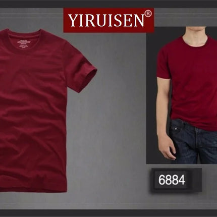 Men Tshirt 100% Cotton Solid Color O-Neck Short Sleeve T shirt Male High Quality Tops Soft Clothing