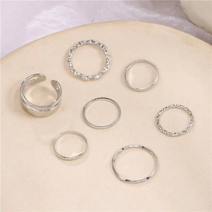 The Tide Cool Ring Set Female Korean Ring Ring Net Red Jewelry Not Fade Color Ring Cold Wind Hip Hop Index Finger Ring