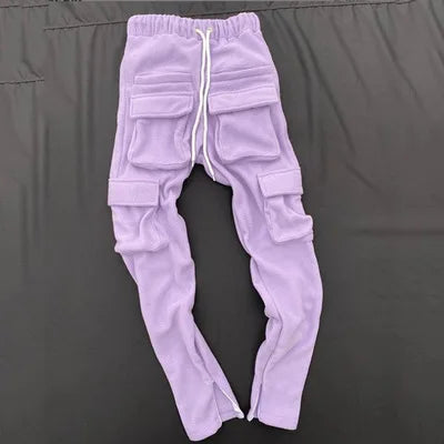 Fleece warm men pants for autumn winter streetwear Men's sweatpants Trousers Work Jogging Outdoor