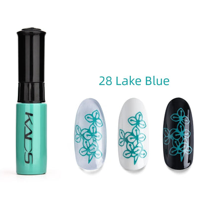 KADS Nail Art Stamping Polish 1 Bottle White Black Gold Stamping Nail Lacquer of Acrylic Paint Tool Beauty Decoration Vernish