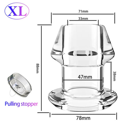5 Sizes Hollow Anal Plug With Matched Stopper Enema Anal Expander Butt Plug Peep Vagina and Anus Dilation SM Sex Toys For Women