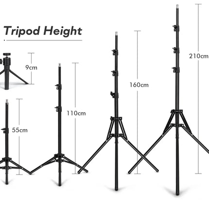 Tripod With LED Ring Light For Phone Tripod Camera Stand Selfie Photography Light LED Lamp Color Photo Studio For YouTube Live