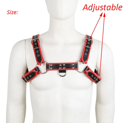 Fashion Puppy Cosplay Dog Mask Head Gear Party PU Leather Rubber Unisex Masks Adjustable Shoulder Strap Leather Chest Harness