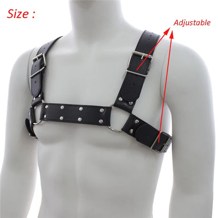 Fashion Puppy Cosplay Dog Mask Head Gear Party PU Leather Rubber Unisex Masks Adjustable Shoulder Strap Leather Chest Harness