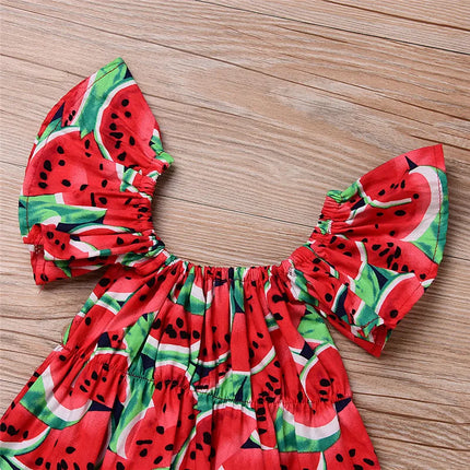 0-36months Infant Girl Romper Short Sleeve Watermelon Print Bodysuits For Baby Girls Summer Sweet Sunsuit