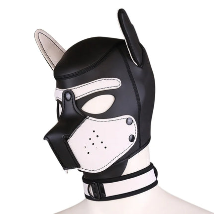 Party Masks Pup Puppy Play Dog Hood Sexy Neck Collar BDSM Bondage Kit Cosplay Full Head Ears Halloween Mask Sex Toy For Couples