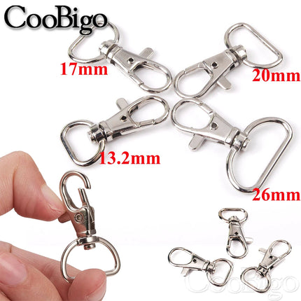 10pcs Swivel Key Holder Keyring Keychain Keyfob Lobster Clasp Carabiner Clips Snap Hook Buckle Bag Strap Jewelry DIY Craft Metal
