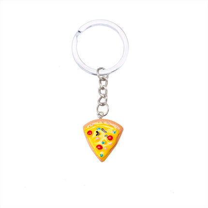 Unisex 6-piece Keychain Cute Pizza Alloy Pendant Can Be Used For Backpack Car Key Accessories Key Chain Jewelry Gifts