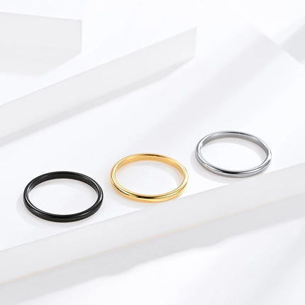 2mm Round Thin Tungsten Carbide Ring For Woman Men Fashion Smooth Simplicity Rings Hight Quality Jewelry